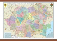 Romania si Republica Moldova Harta Administrativa 700x500mm