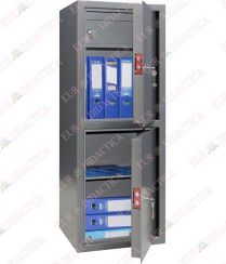 Seif birou 2 compartimente, raft si caseta cu cheie (450x370x1200mm)