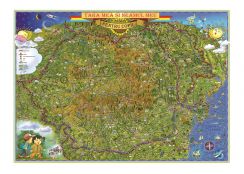 Tara Mea si Neamul Meu(Romania si Rep.Moldova) Harta desenata pentru copii (500x350mm)
