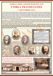 Unirea Transilvaniei cu Romania la 1918 (plansa, 700x1000mm, cu sipci)