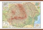 Romania si Republica Moldova. Harta fizica, administrativa si a substantelor minerale utile 1000x700mm