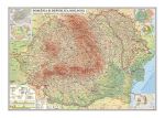 Romania si Republica Moldova Harta fizica, administrativa si a bustrantelor minerale utile (fata) Harta contur (verso) 600x470mm